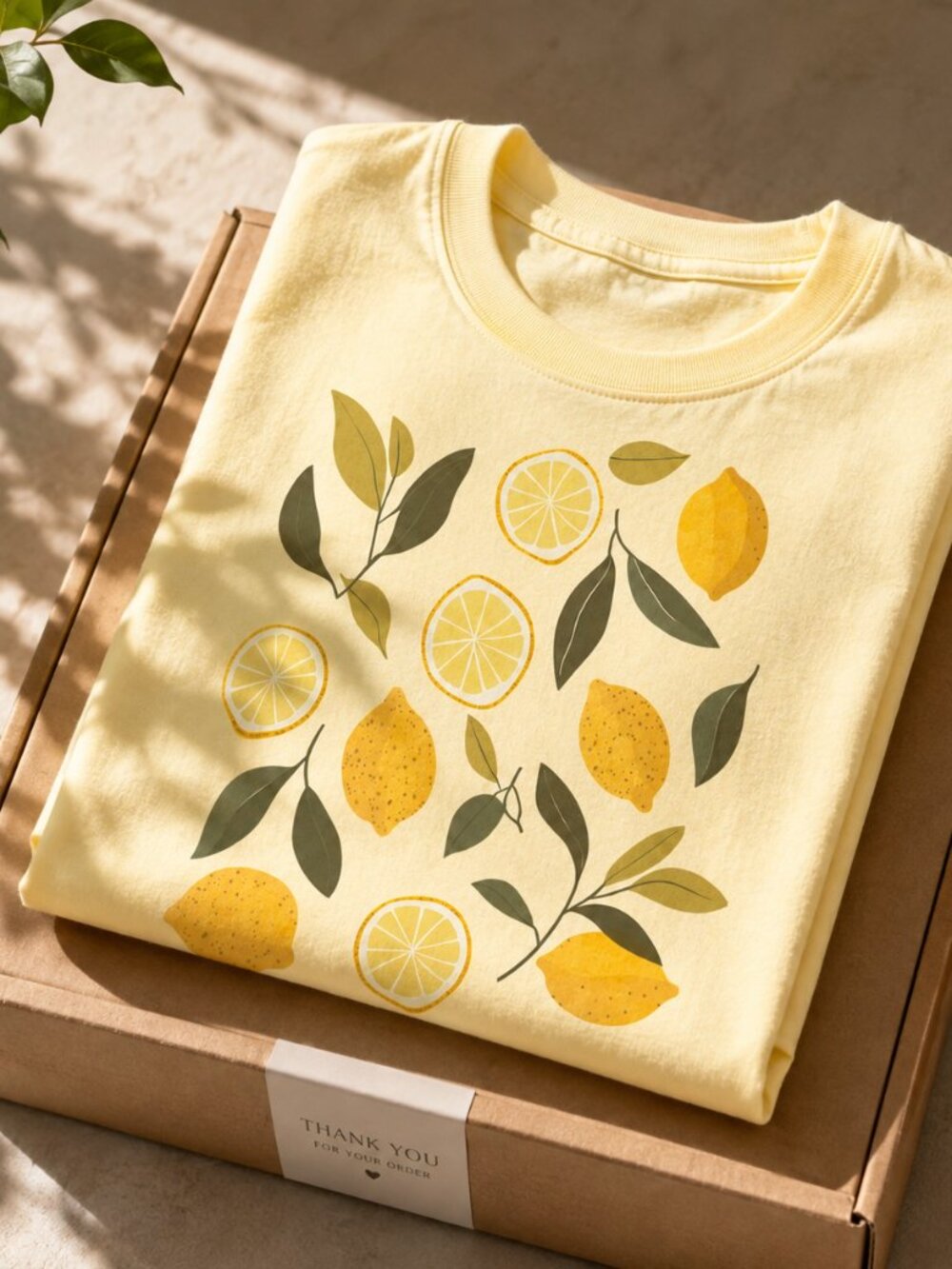 Lemon Print T-Shirt 🍋| Whimsical Citrus Botanical Tee | Fresh Summer Fruit Tee